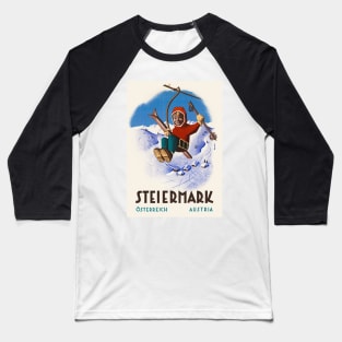 Steiermark Austria Vintage Travel Poster Baseball T-Shirt